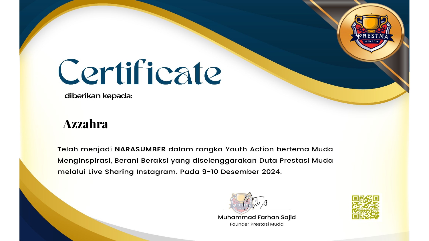 Public Speaking Certificate